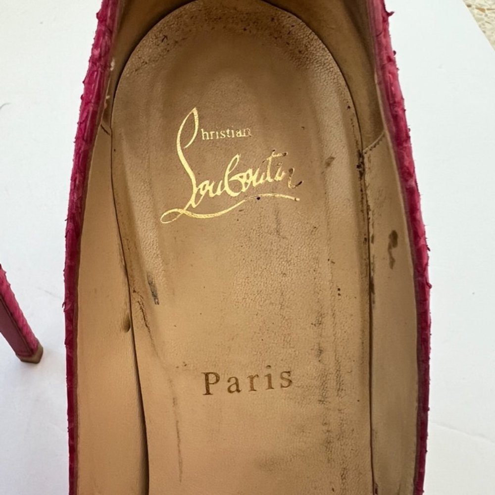 Christian Loboutin Altadama 140 snake pink pump shoes size 39 - Picture 11 of 12